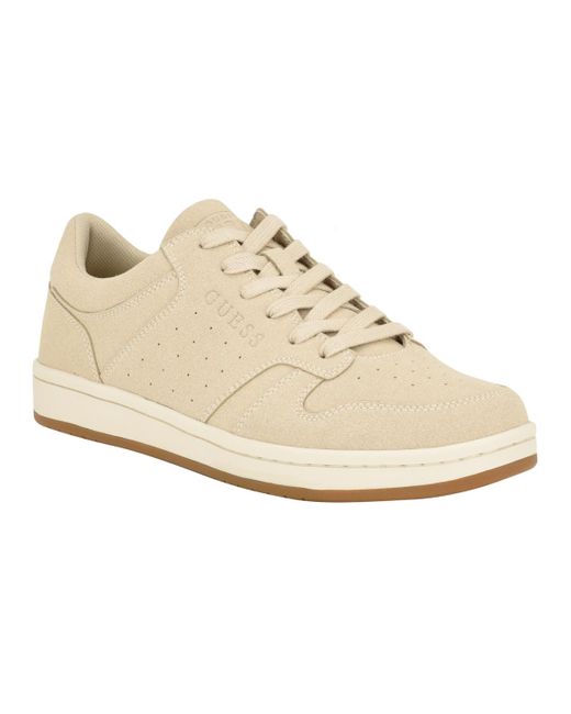 Guess White Lensa Low Top Lace Up Court Sneakers for men