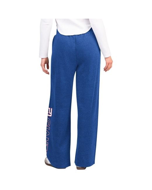 G-III 4Her by Carl Banks Blue New York Giants Field Wide Leg Sweatpants