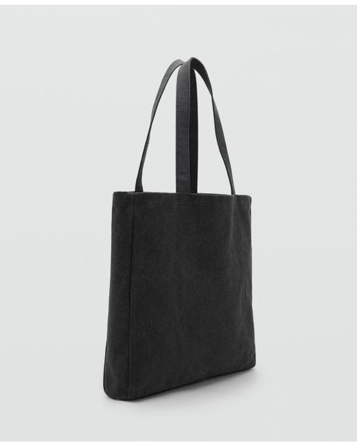 Mango Black Cotton Tote Bag for men