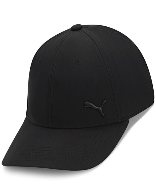 PUMA Black Alloy Solid Color Cat Logo Stretch Fit Cap for men