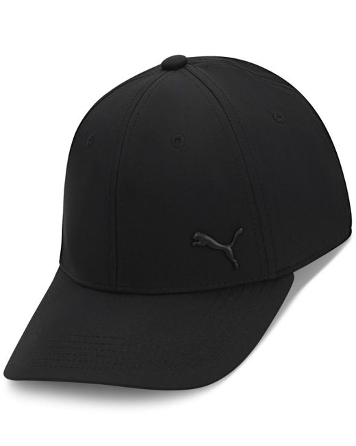 PUMA Black Alloy Solid Color Cat Logo Stretch Fit Cap for men