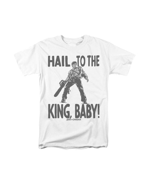 Army Of Darkness White Logovision Hail To The King T Shirt for men