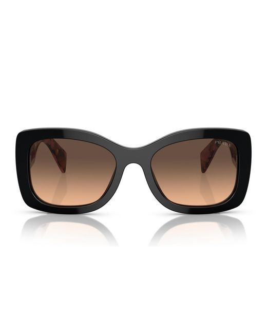 Prada Brown Lettering Oval Sunglasses