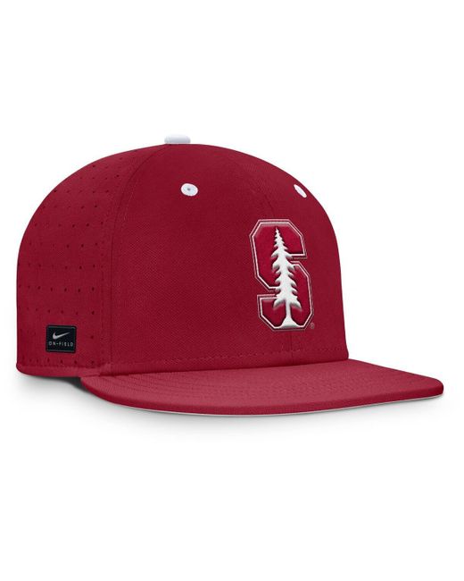 Nike Red Stanford On-field Dugout True Performance Fitted Hat for men