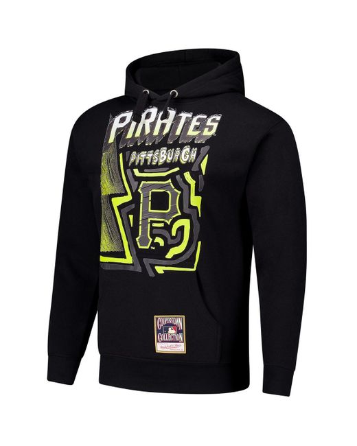 Mitchell & Ness Black Pittsburgh Pirates Sidewalk Sketch Pullover Hoodie for men