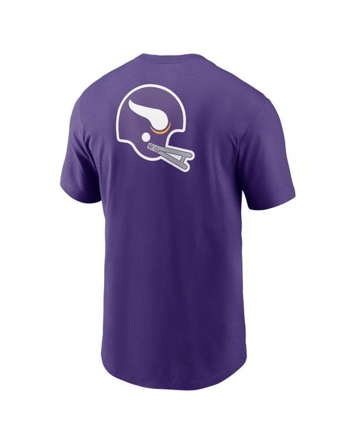 Nike Purple Minnesota Vikings Rewind Front And Back Hit Essential T-shirt for men