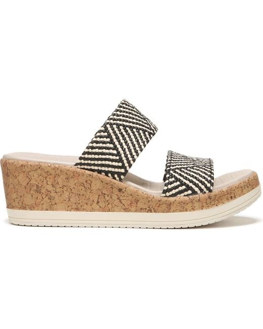 LifeStride White Resort Washable Slide Wedge Sandals