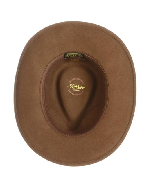 Scala Brown Crushable Felt Outback Hat for men