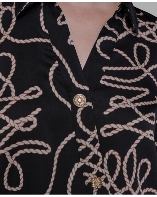 Karl Lagerfeld Multicolor Printed Crossover Blouse