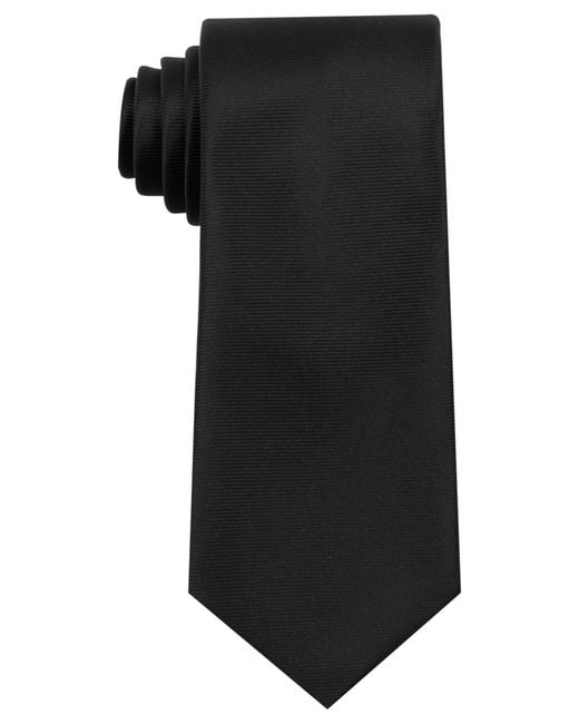 Calabrum Black Classic Extra-long Solid Tie for men