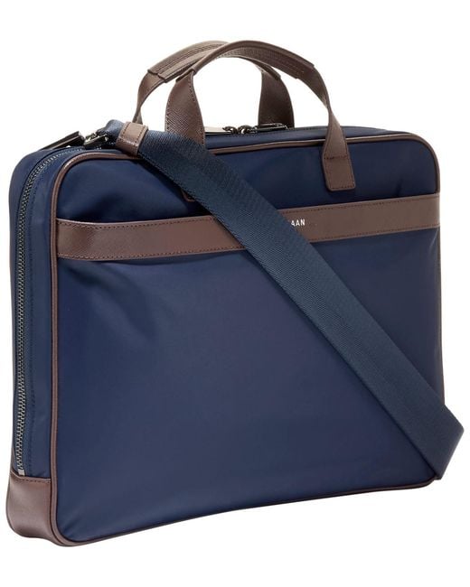 Cole Haan Blue Carson Slim Briefcase for men