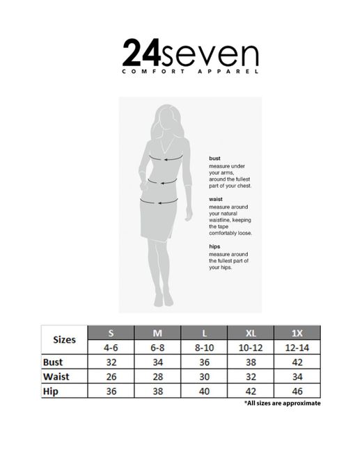 24seven Comfort Apparel White Solid Color Loose Fit V Neck T Shirt Style Knee Length Dress