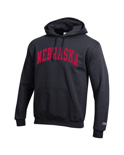 Champion Blue Nebraska Huskers Basic Arch Fleece Pullover Hoodie for men