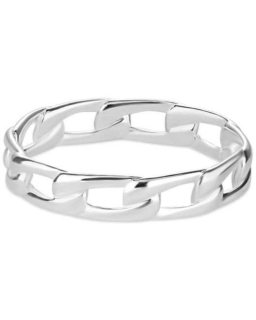 Giani Bernini Metallic Polished Chain Link Band In Sterling Silver, Created For Macy's