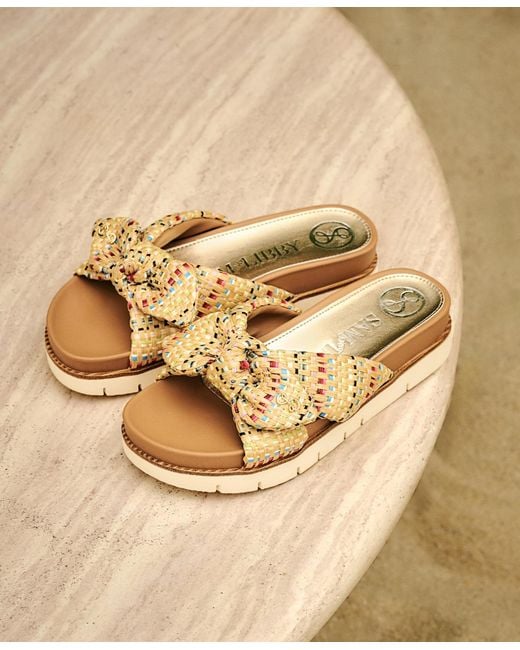 Sam & Libby White Astrid Bow Platform Footbed Sandals