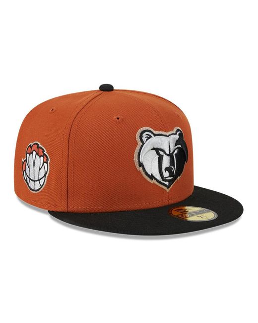 KTZ Brown Rust/black Memphis Grizzlies Two-tone 59fifty Fitted Hat for men