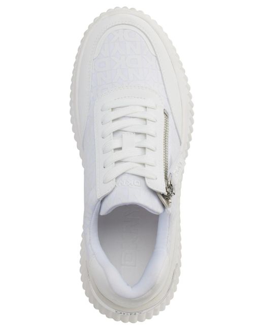 DKNY White Lissa Logo Platform Sneakers