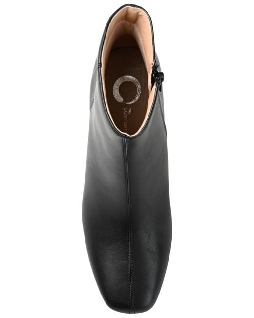 Journee Collection Black Kelssa Square Toe Kitten Heel Dress Booties