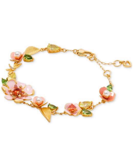 Kate Spade Metallic Gold-tone Bloom In Color Chain Bracelet
