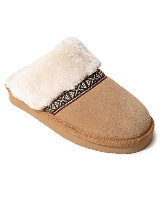 Minnetonka Brown Corie Suede Scuff Slippers