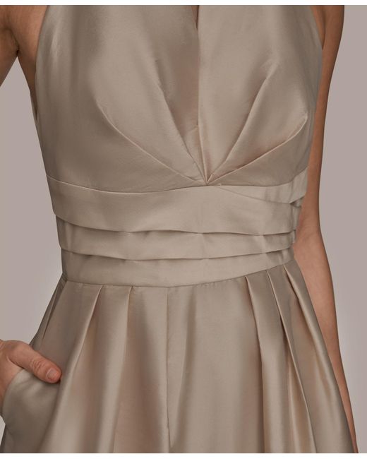 donna karan a line halter dress Donna Karan Women's Satin Midi A-Line Halter Dress in Kiwi Green, Size 12