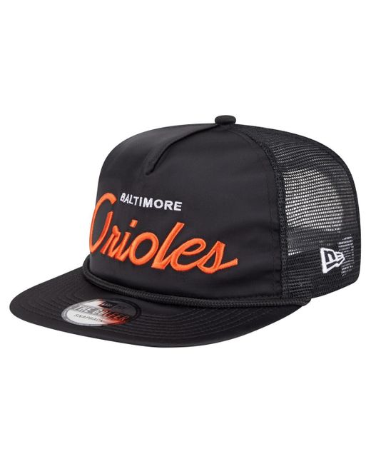 KTZ Blue Baltimore Orioles Retro Satin Script Golfer Adjustable Hat for men
