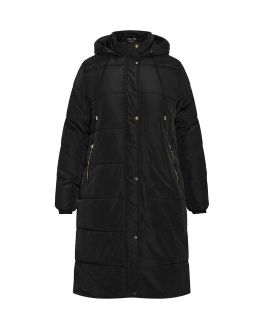 City Chic Black Plus Size Darcy Puffer Jacket