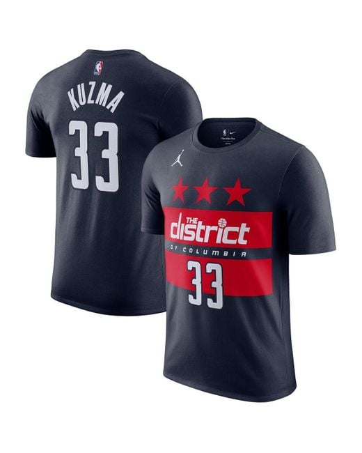 Nike Blue Kyle Kuzma Washington Wizards Statement Edition Name Number T-shirt for men