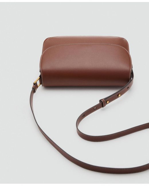 Mango Brown Flap Crossbody Bag
