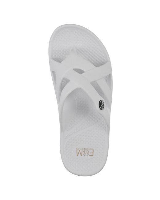 White Mountain Gray Mountain Rip Round Toe Flat Sandals