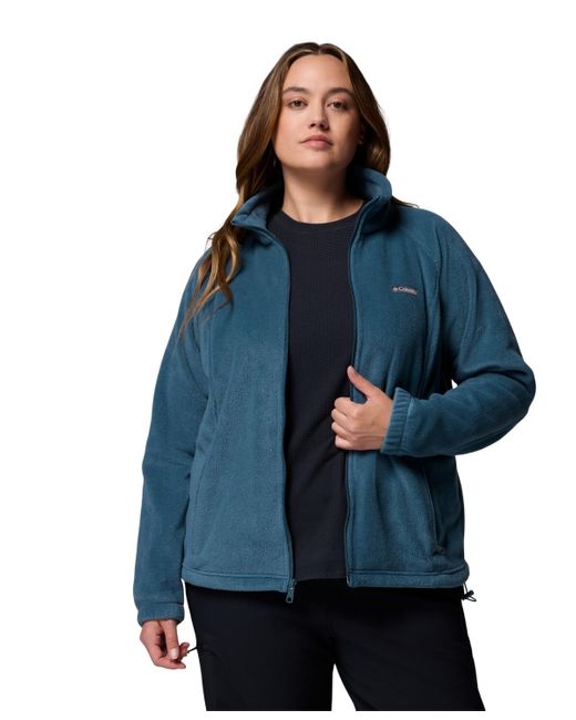 Columbia Blue Plus Size Benton Springs Fleece Long Sleeve Jacket