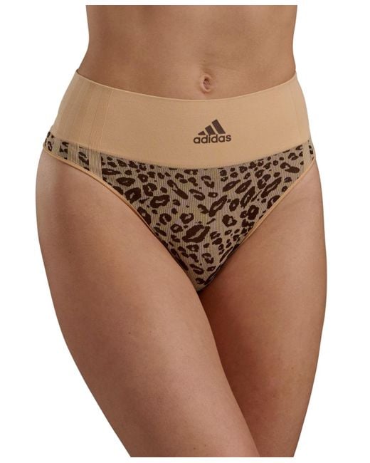 Adidas Brown Intimates Seamless High Waist Thong Underwear 4a0135