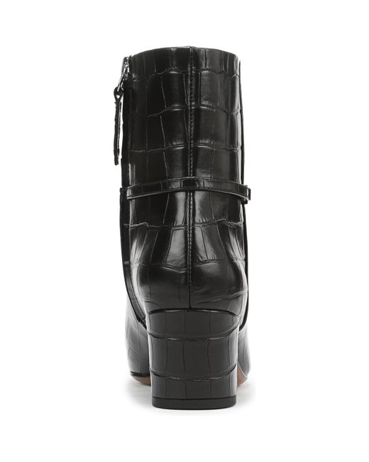 Franco Sarto Black Saydie Square Toe Pull On Short Boots