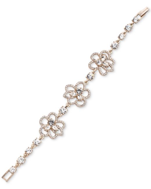 Givenchy White Pave & Crystal Flower Flex Bracelet