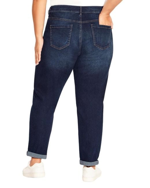 Avenue Blue Plus Size Girlfriend Rip Jean