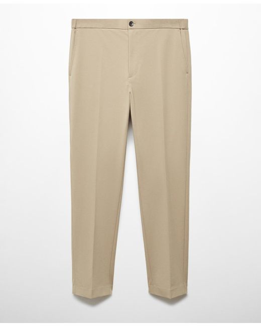 Mango Natural Slim-fit Cotton Suit Pants
