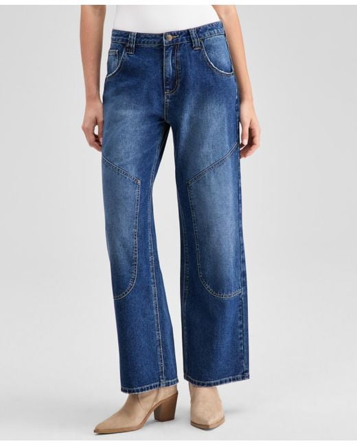 And Now This Blue Seamed Straight-leg Jeans