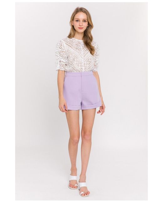 Endless Rose White Tailored Basic Shorts
