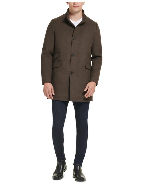 Kenneth Cole Natural Wool Button Car Coat for men