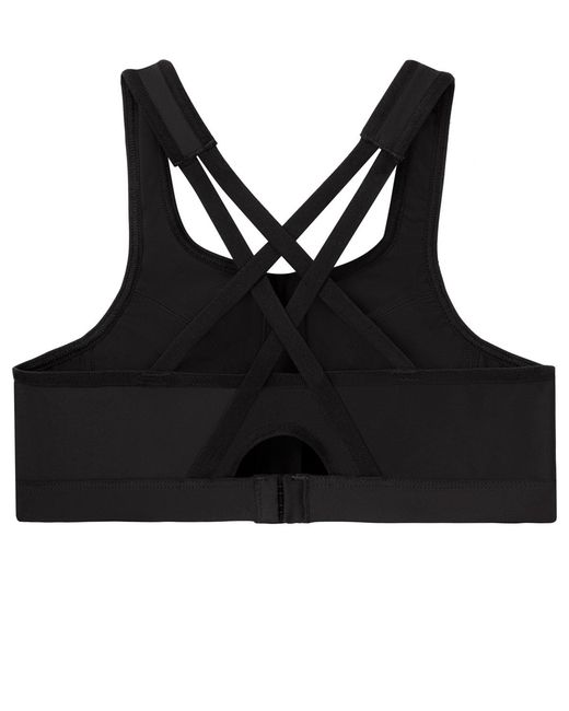 Glamorise Black Plus Size Full Figure Zip Up Front Closure Sports Wirefree Bra 9266