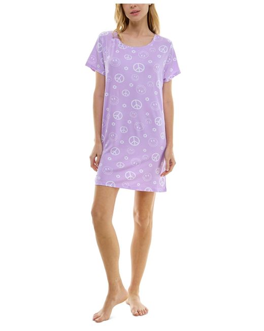 Roudelain Purple Printed Short-sleeve Sleepshirt