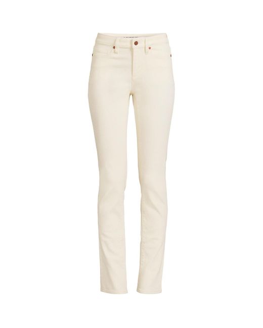 Lands' End White Tall Tall Recycled Denim Mid Rise Straight Leg Jeans