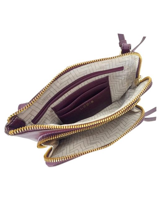 Lodis Purple Glace Zip Around Wristlet