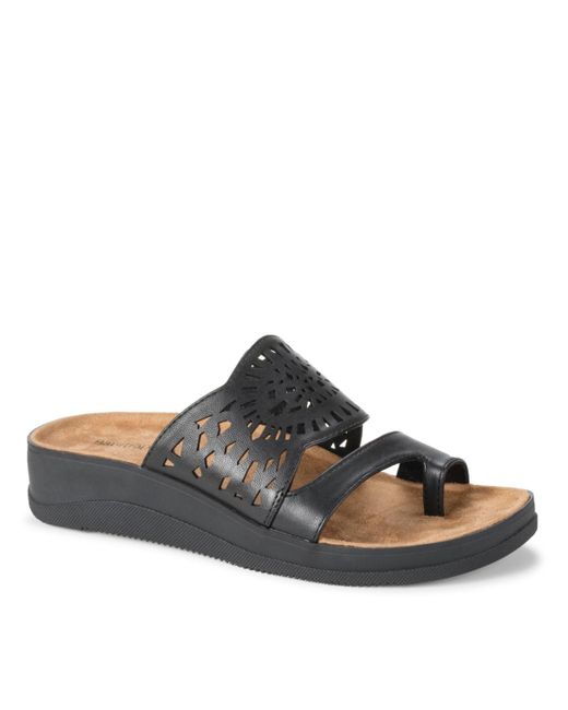 BareTraps Brown Flora Slide Slip On Sandals