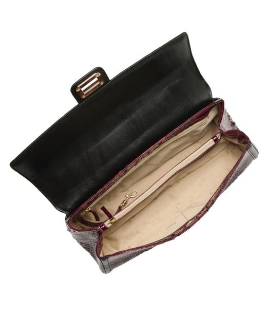 Brahmin Brown Dayan Small Leather Towers Satchel