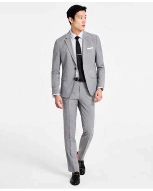Boss Gray Hugo By Modern Fit Wool Blend Suit Separate for men