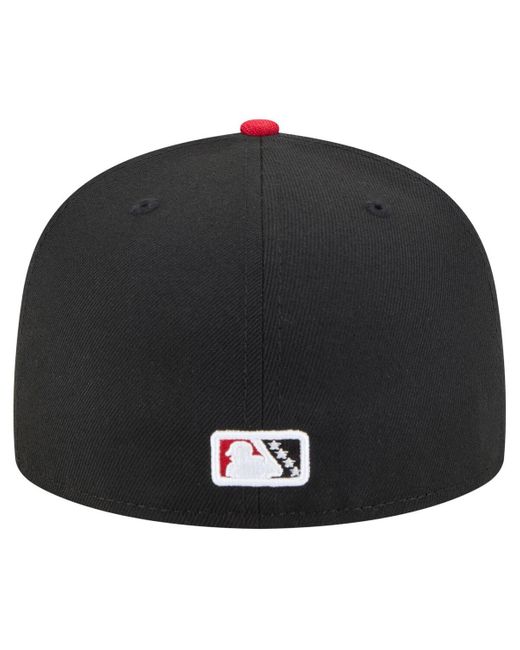 KTZ Black/red El Paso Chihuahuas Authentic Collection 59fifty Fitted Hat for men