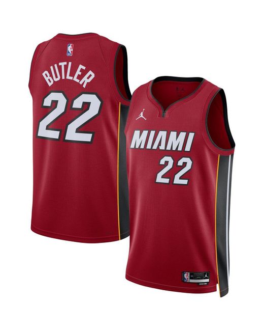 Nike Red Jimmy Butler Miami Heat Statement Edition Swingman Jersey for men
