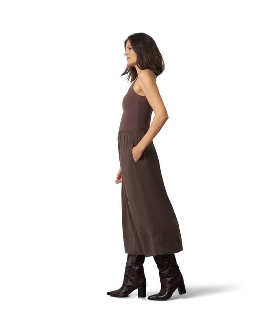 Cable & Gauge Brown Pull-on Midi Skirt