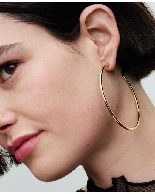 Pandora Metallic 14k -plated Open 65 Mm Hoops